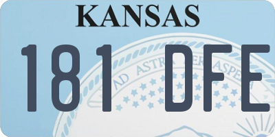 KS license plate 181DFE
