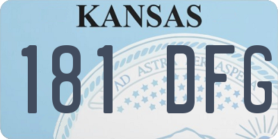 KS license plate 181DFG