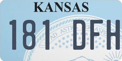 KS license plate 181DFH