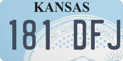 KS license plate 181DFJ