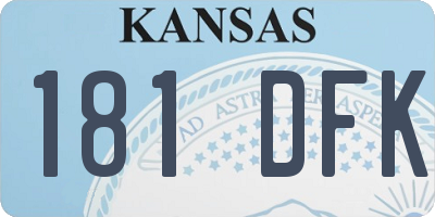 KS license plate 181DFK