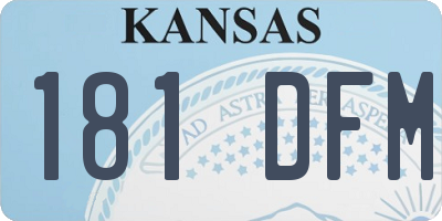 KS license plate 181DFM
