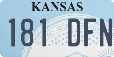 KS license plate 181DFN