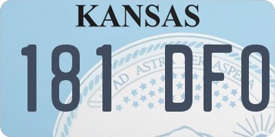 KS license plate 181DFO