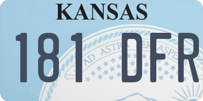 KS license plate 181DFR