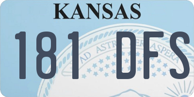 KS license plate 181DFS