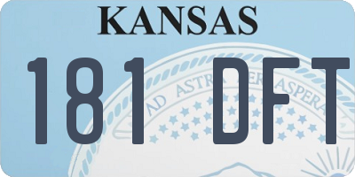 KS license plate 181DFT