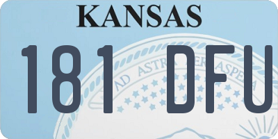 KS license plate 181DFU