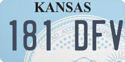 KS license plate 181DFV