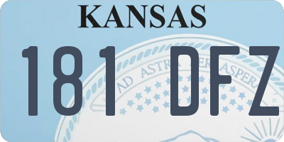 KS license plate 181DFZ