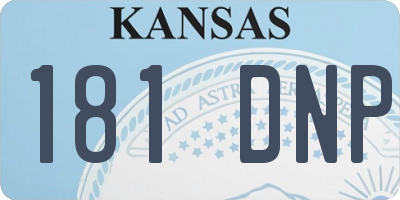 KS license plate 181DNP