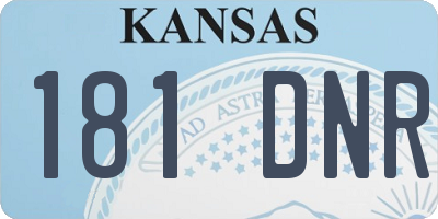 KS license plate 181DNR