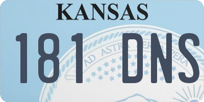 KS license plate 181DNS