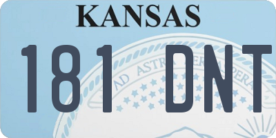 KS license plate 181DNT