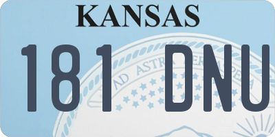 KS license plate 181DNU