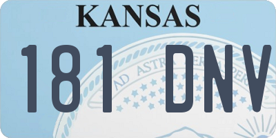 KS license plate 181DNV