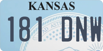 KS license plate 181DNW
