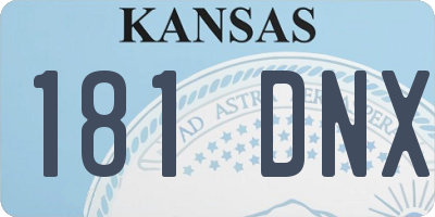 KS license plate 181DNX