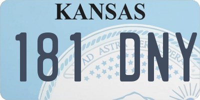 KS license plate 181DNY