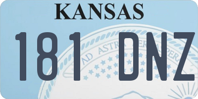 KS license plate 181DNZ