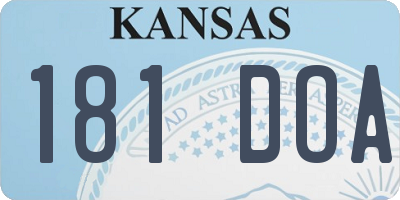 KS license plate 181DOA
