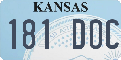 KS license plate 181DOC
