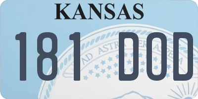 KS license plate 181DOD