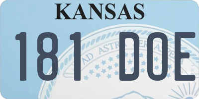 KS license plate 181DOE