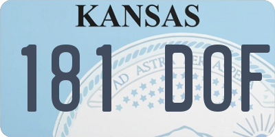 KS license plate 181DOF