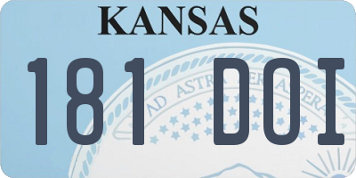 KS license plate 181DOI