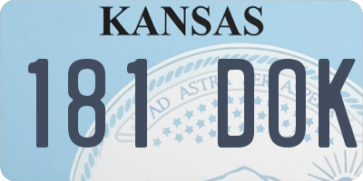 KS license plate 181DOK