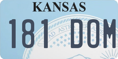 KS license plate 181DOM