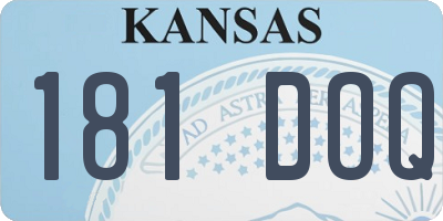 KS license plate 181DOQ