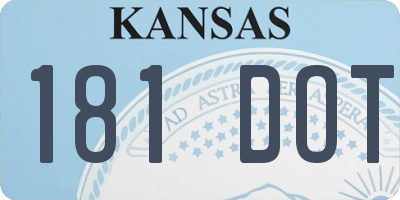 KS license plate 181DOT
