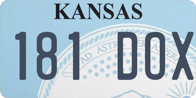 KS license plate 181DOX