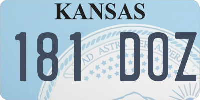 KS license plate 181DOZ