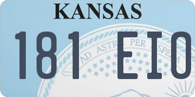 KS license plate 181EIO