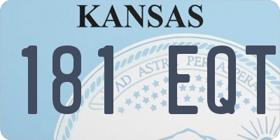KS license plate 181EQT