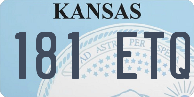 KS license plate 181ETQ