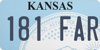 KS license plate 181FAR