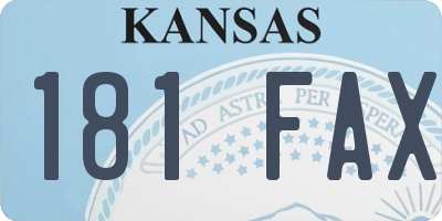 KS license plate 181FAX