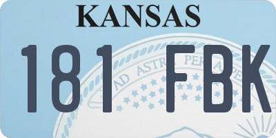 KS license plate 181FBK