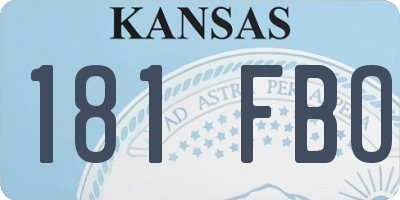 KS license plate 181FBO