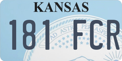 KS license plate 181FCR