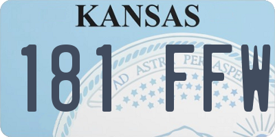 KS license plate 181FFW