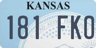 KS license plate 181FKO