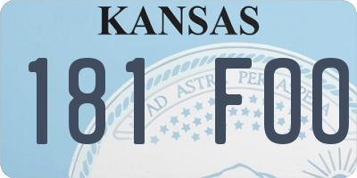 KS license plate 181FOO