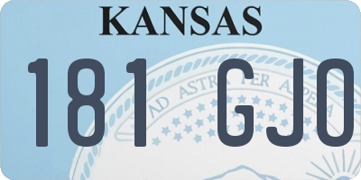 KS license plate 181GJO