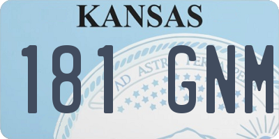 KS license plate 181GNM