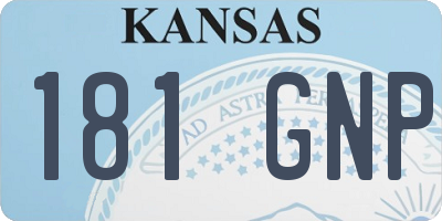 KS license plate 181GNP